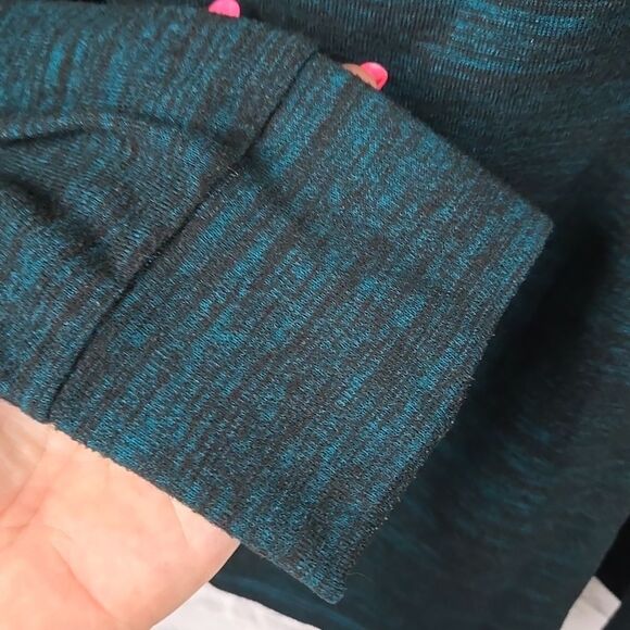 Xersion Plus 3X Womens Sweater Long Sleeve Stretch Cutout V Neck Teal Green Top - Picture 6 of 9